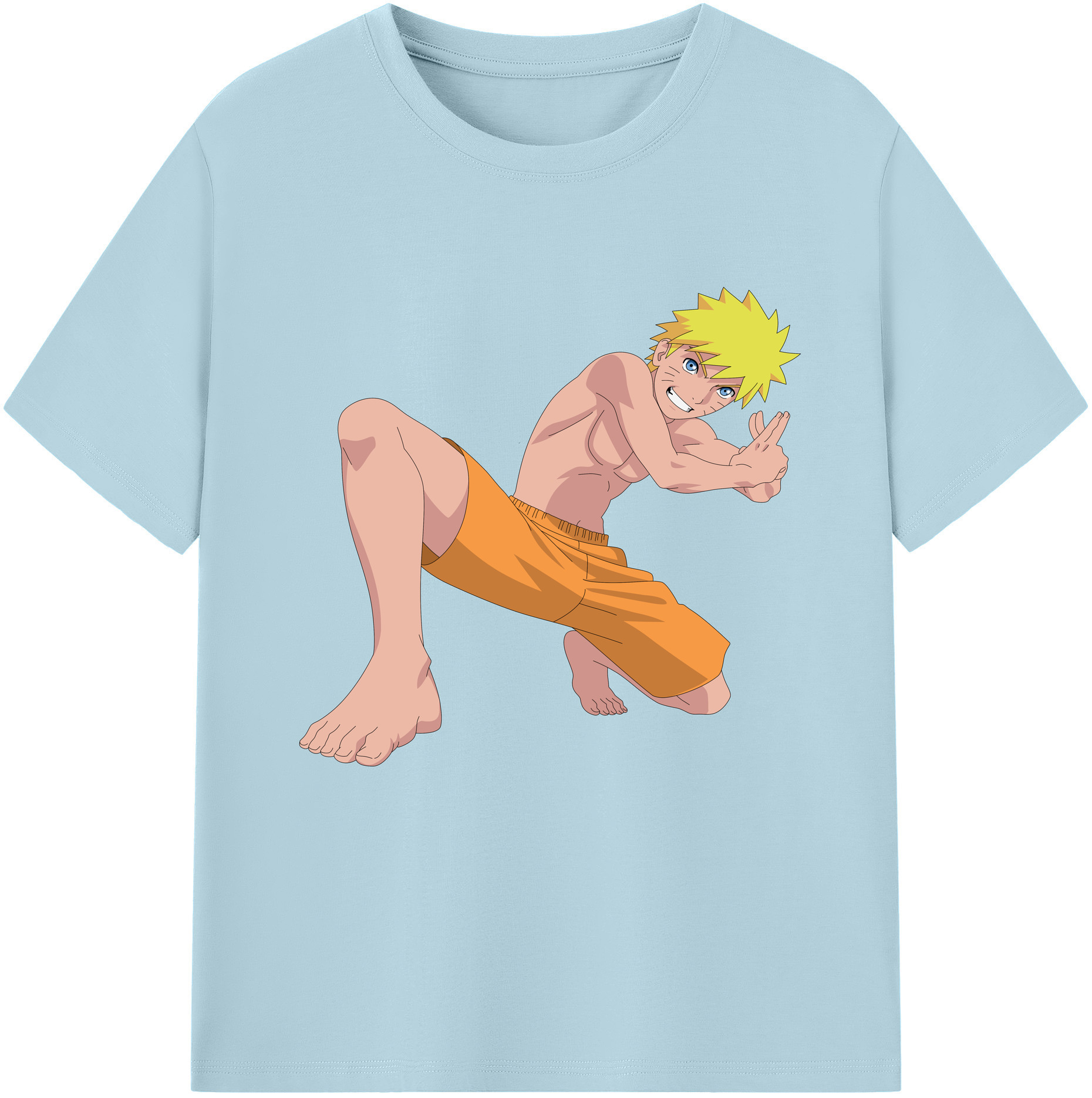 （画像用） NARUTO -ナルト- うずまき ナルト Uzumaki Naruto 綿100％半袖Tシャツ（フロントプリント）